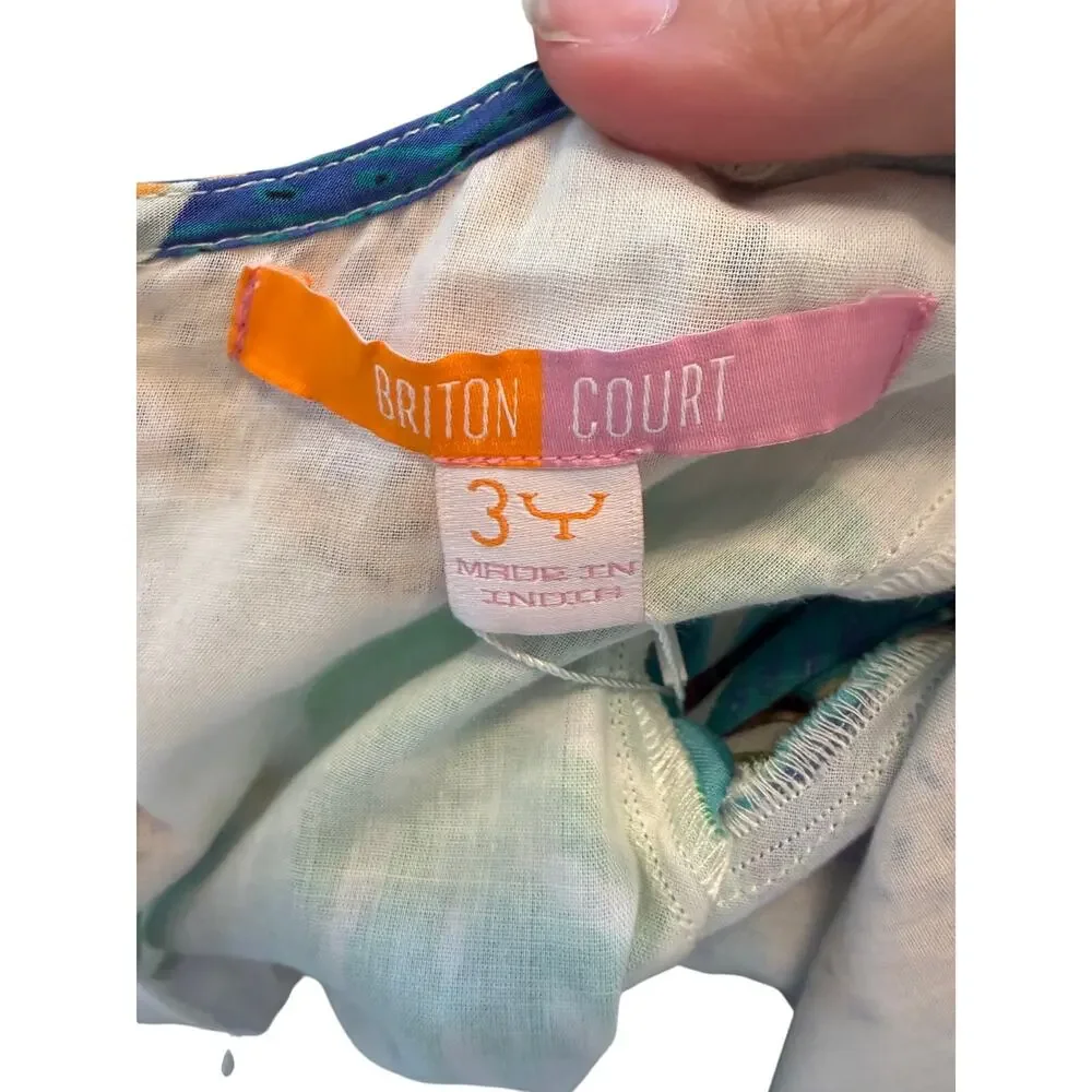 Briton Court Girl's White Tropical A-Line Dress Size 3Y